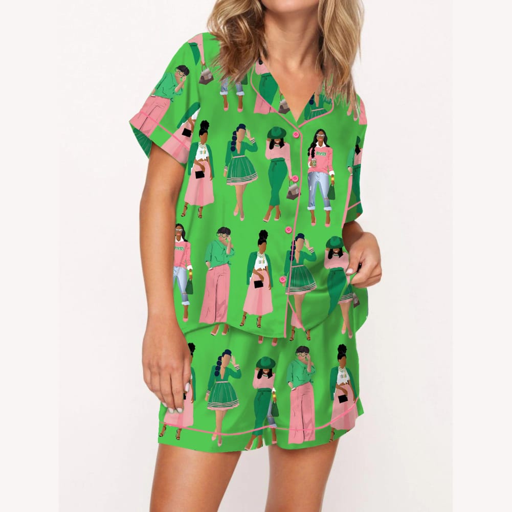 Alternative view of AKA Sisterhood Satin Pajama Set