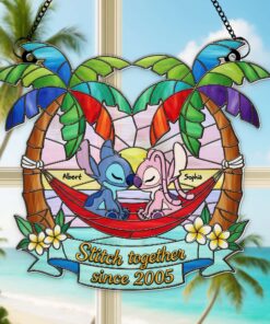 Alien Couple Together Suncatcher - Personalized Anniversary Gifts For Couples 04NALU060625