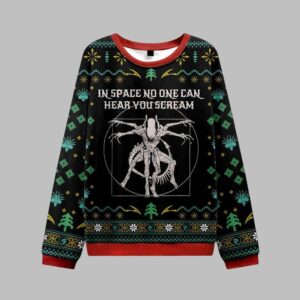 Alternative view of Alien In Space No One Can Hear You Scream Ugly Sweater 2025 Christmas - Grishko.com