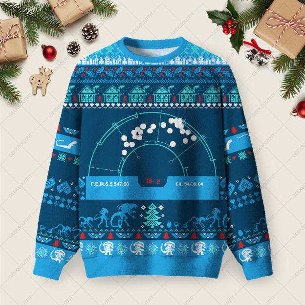 Alien Invasion Ugly Christmas Fuzzy Fleece Sweatshirt