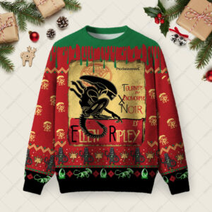 Alien Scifi Vintage Ugly Christmas Fuzzy Fleece Sweatshirt