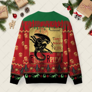 Alternative view of Alien Scifi Vintage Ugly Christmas Fuzzy Fleece Sweatshirt