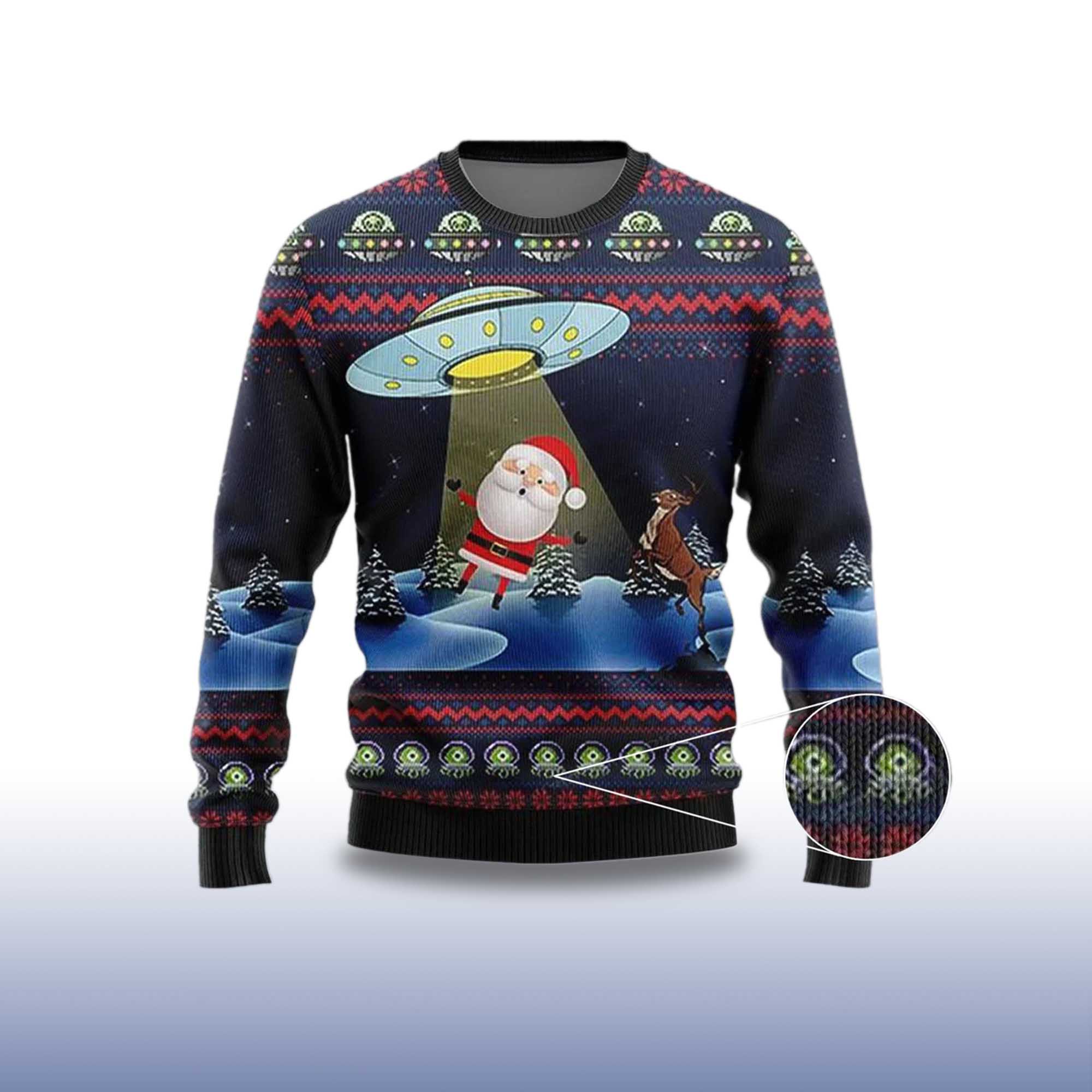 Alternative view of Alien Ugly Christmas Sweater Funny Santa Xmas Sweater Christmas 2025
