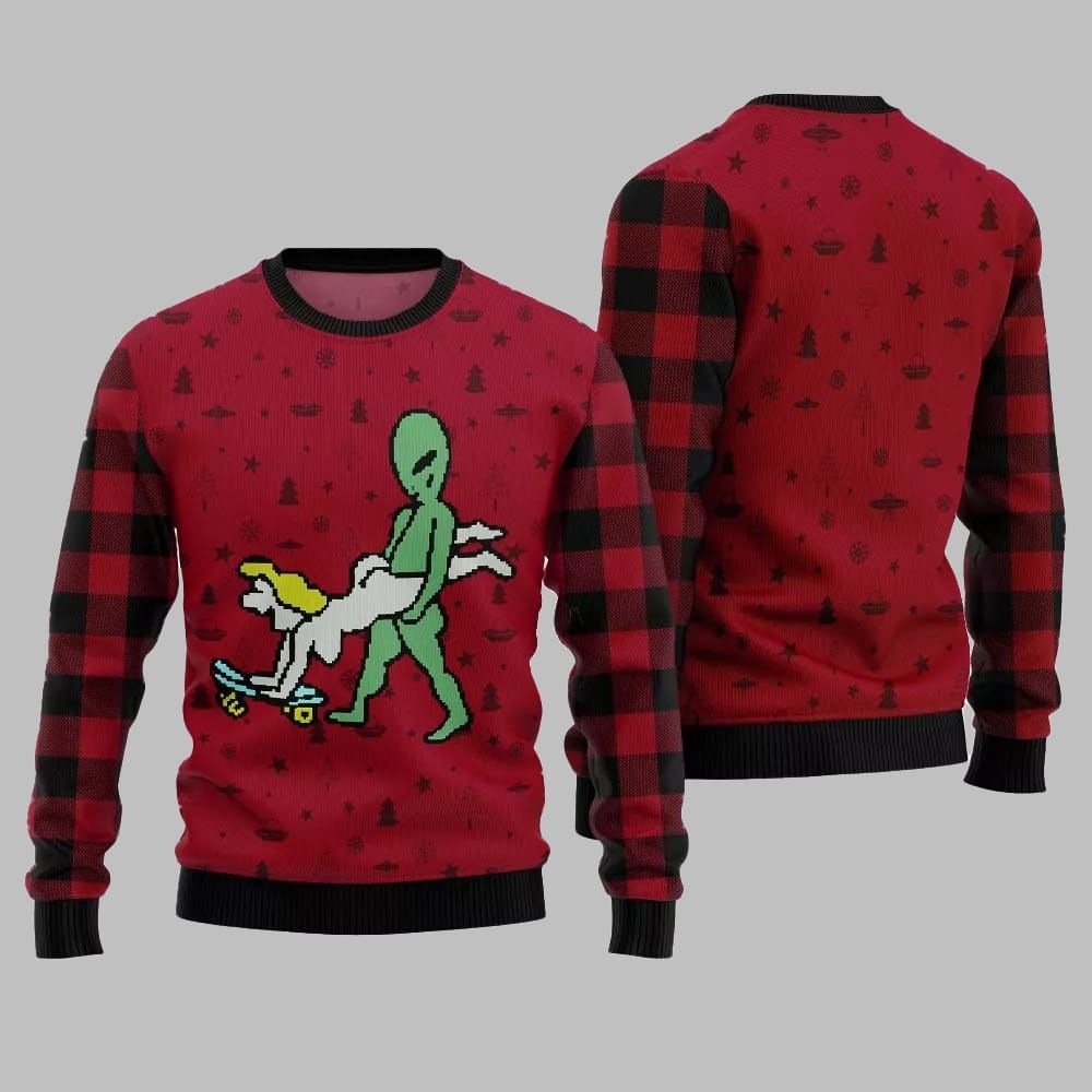 Alternative view of Alien Ugly Sweater 2025 Christmas - Grishko.com