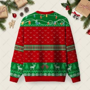 Alternative view of All Aboard the Bipolar Express Ugly Christmas Fuzzy Fleece Sweatshirt