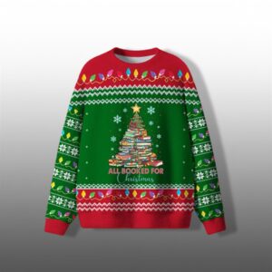 All Booked For Christmas Ugly Sweater 2025 Christmas - Grishko.com