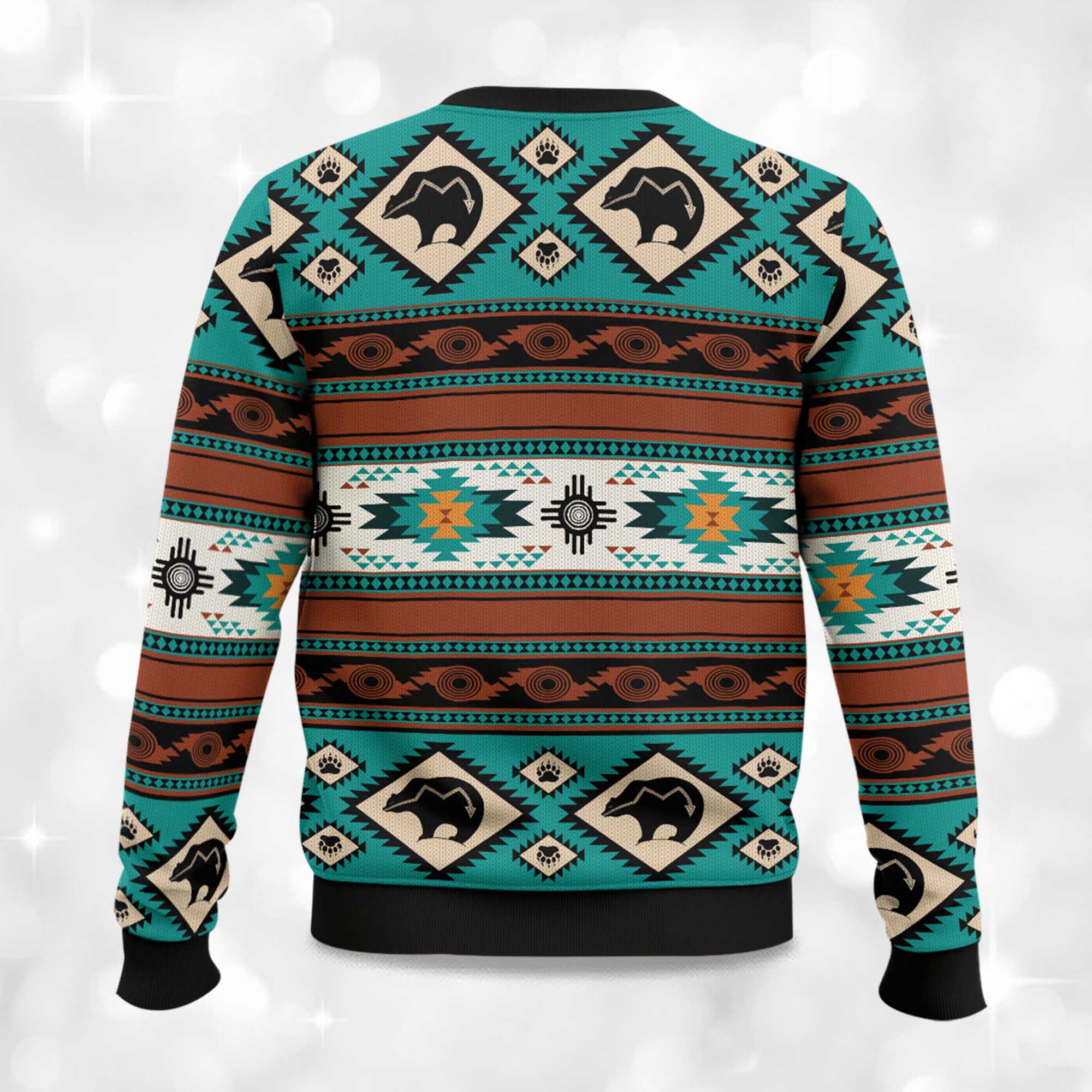 Alternative view of All Good Things Are Wild And Free Bear Ugly Christmas Sweater