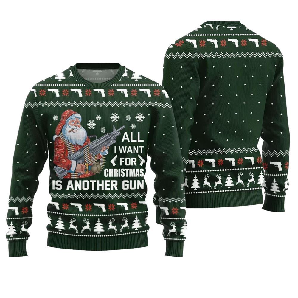 Alternative view of All I Want For Christmas Is Another Gun Ugly Sweater - Grishko.com