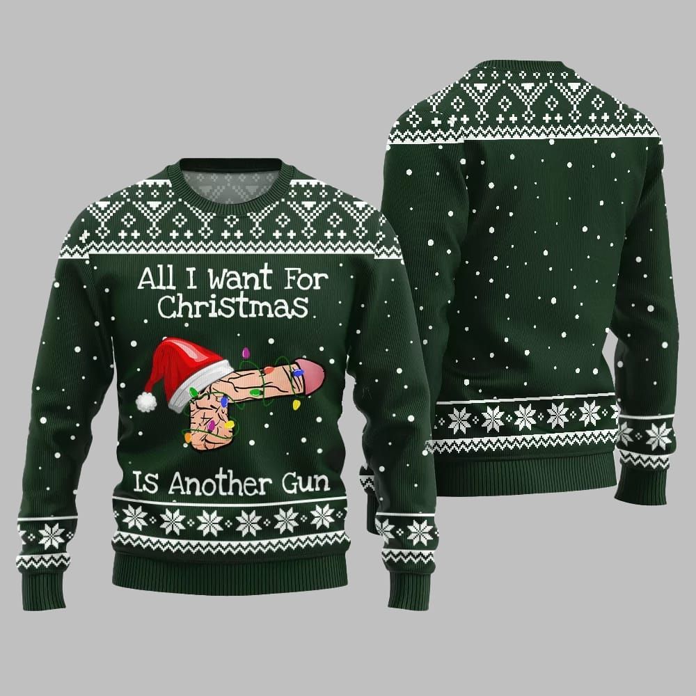 All I Want For Christmas Is Another Gun Ugly Sweater Christmas - Grishko.com - Image 4