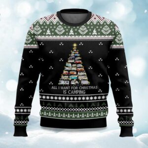 All I Want For Christmas Is Camping Ugly Christmas Sweater