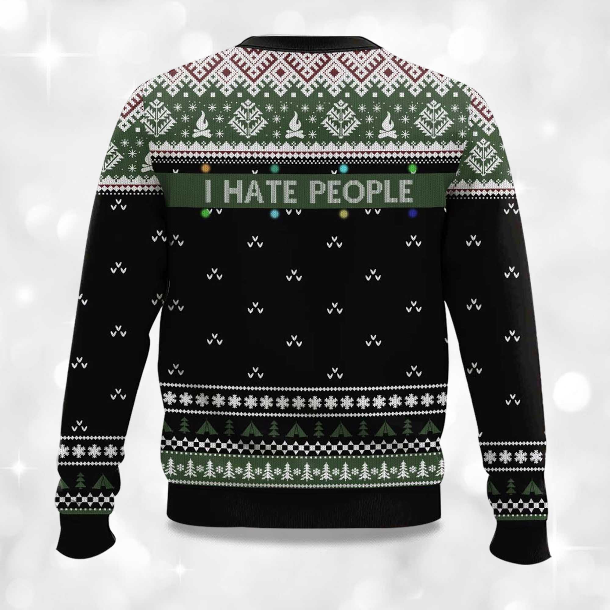 Alternative view of All I Want For Christmas Is Camping Ugly Christmas Sweater