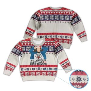 Alternative view of All I Want For Christmas Is Eddie Munson Ugly Christmas Sweater