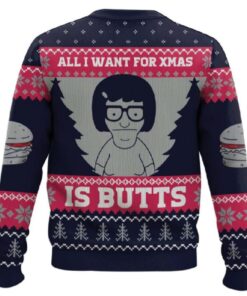 Alternative view of All I Want For Xmas Is Butts Bobâ€™s Burgers Ugly Christmas Sweater