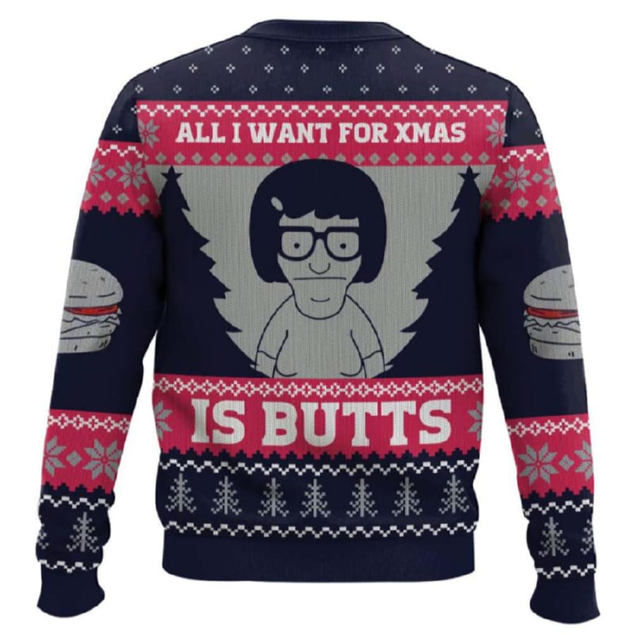 Alternative view of All I Want For Xmas Is Butts Bobâ€™s Burgers Ugly Christmas Sweater