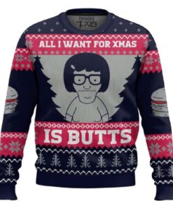 All I Want For Xmas Is Butts Bobâ€™s Burgers Ugly Christmas Sweater