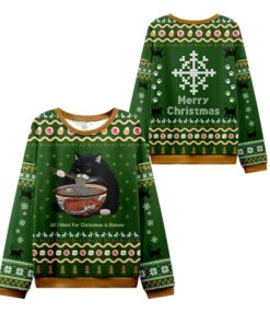Alternative view of All I Want is Ramen Ugly Sweater 2025 Christmas 