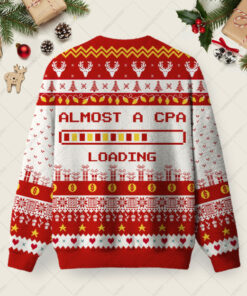 Alternative view of Almost a CPA Loading Ugly Christmas Fuzzy Fleece Sweatshirt