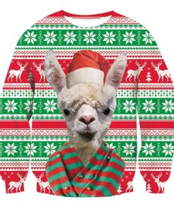 Alpaca Print Ugly Christmas Sweatshirt 