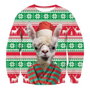 Alpaca Print Ugly Christmas Sweatshirt - Grishko.com