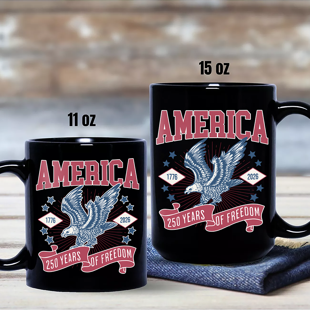 America 1776 - 2026 250 Years Of Freedom Black Mug HA75 897018 - Image 7