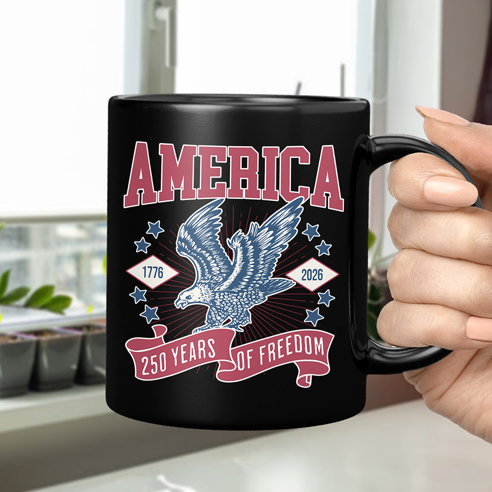 America 1776 - 2026 250 Years Of Freedom Black Mug HA75 897018 - Image 4