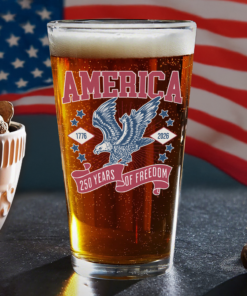 Alternative view of America 1776 - 2026 250 Years Of Freedom Print Beer Glass