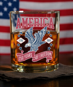 America 1776 - 2026 250 Years Of Freedom Whiskey Glass