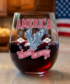 America 1776 - 2026 250 Years Of Freedom Wine Glass