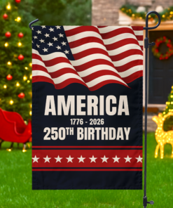 America 1776 - 2026 250th Birthday Garden Flag