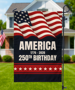 Alternative view of America 1776 - 2026 250th Birthday Garden Flag