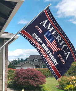 Alternative view of America 250 Birthday 1776-2026 Double-Sided Flag