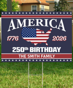 America 250 Birthday 1776-2026 Garden Yard Sign