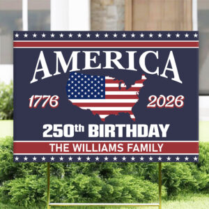 Alternative view of America 250 Birthday 1776-2026 Garden Yard Sign HO82 894602