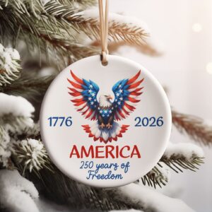 Alternative view of America 250 Ceramic Ornament | Patriotic Independence Day Ornament | 1776â€“2026 USA Decoration 683604