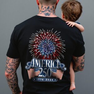 Alternative view of America 250 Firework Back Shirt TH10 894639