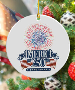 America 250 Firework Ceramic Ornament