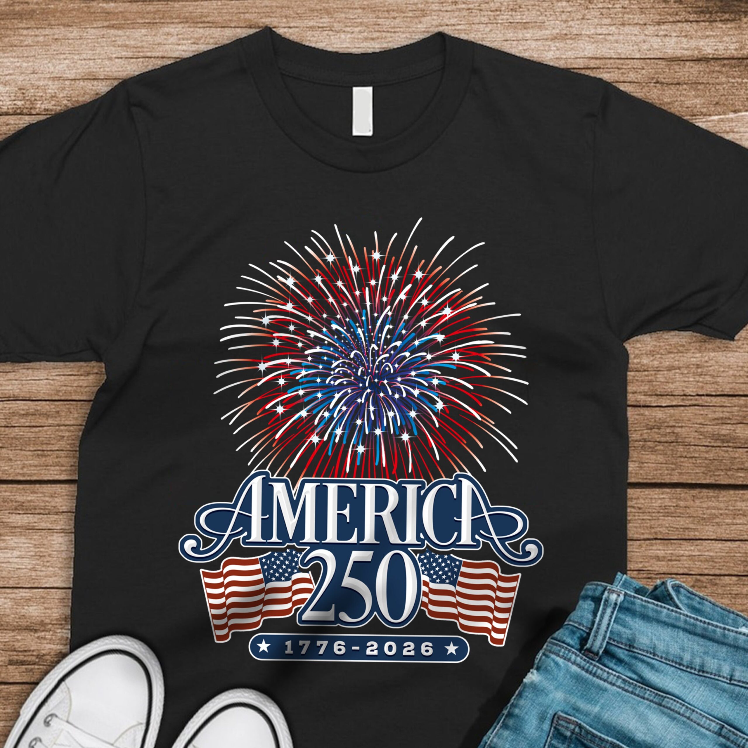 America 250 Firework Front Shirt TH10 894637 - Image 5