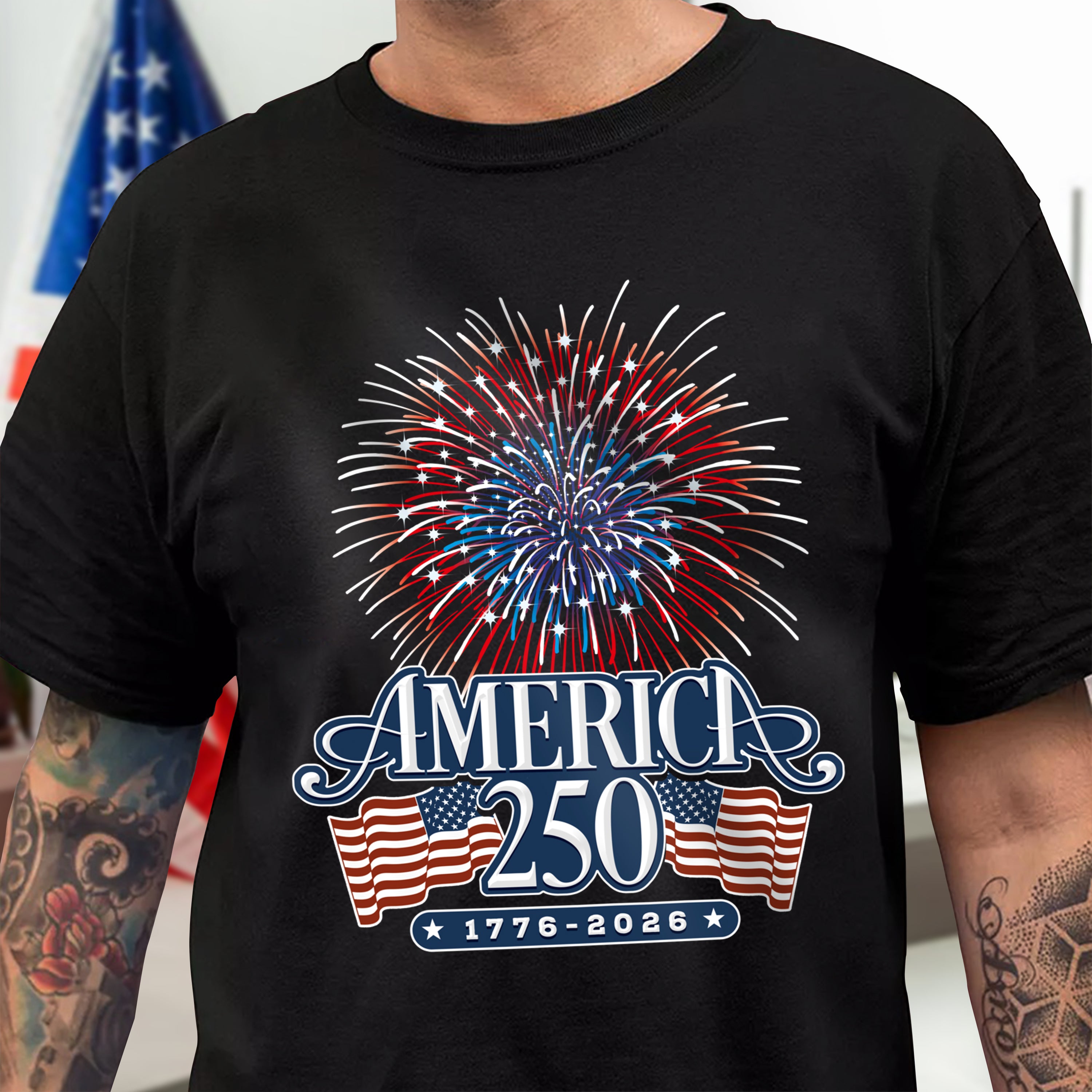 America 250 Firework Front Shirt TH10 894637