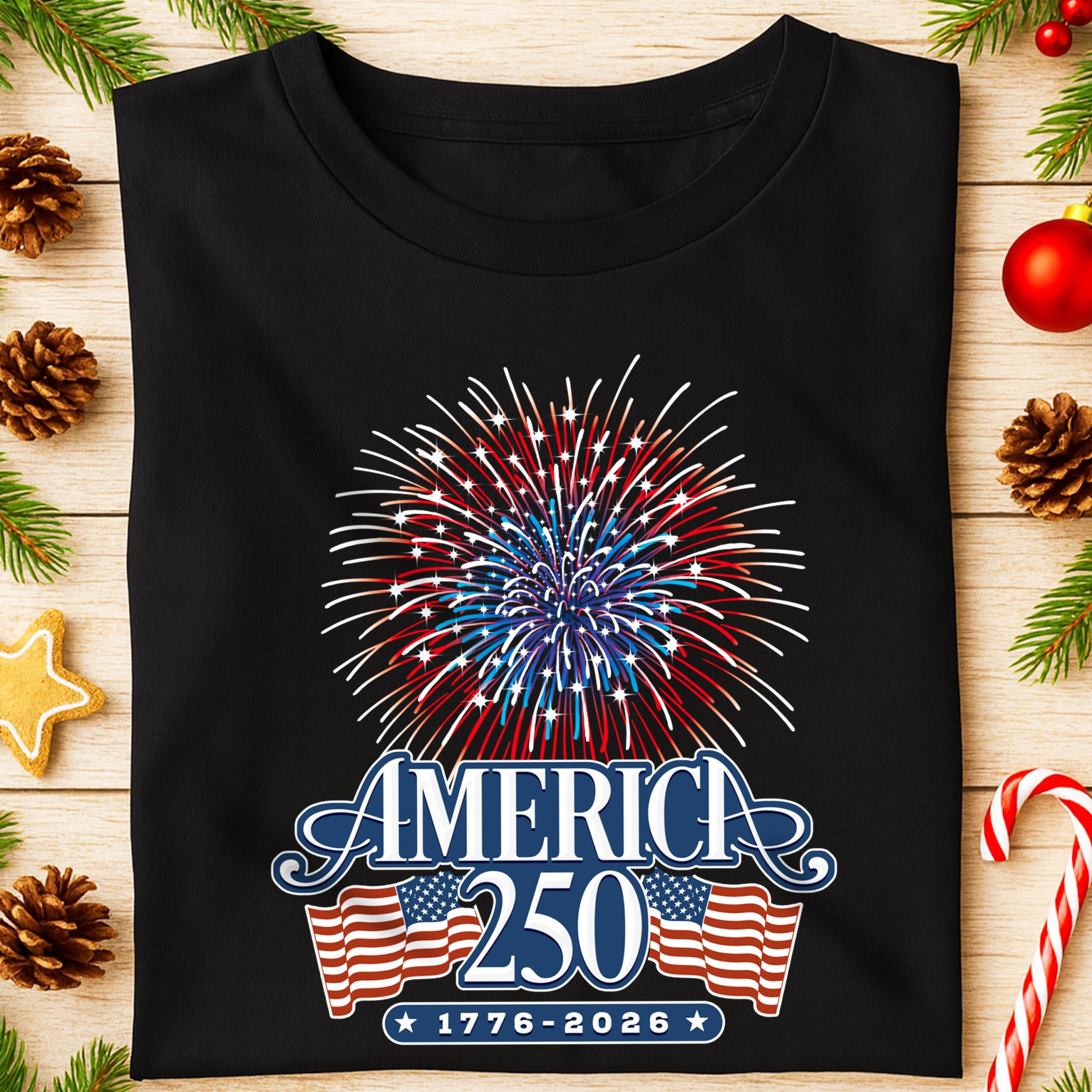 America 250 Firework Front Shirt TH10 894637 - Image 4