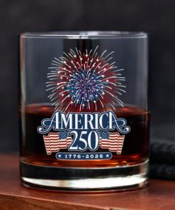 Alternative view of America 250 Firework Whiskey Glass