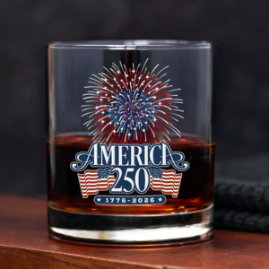 Alternative view of America 250 Firework Whiskey Glass TH10 894643