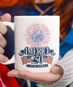 America 250 Firework White Mug
