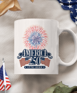 Alternative view of America 250 Firework White Mug