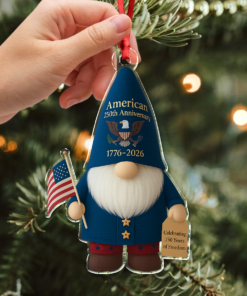 Alternative view of America 250 Gnome Ornament