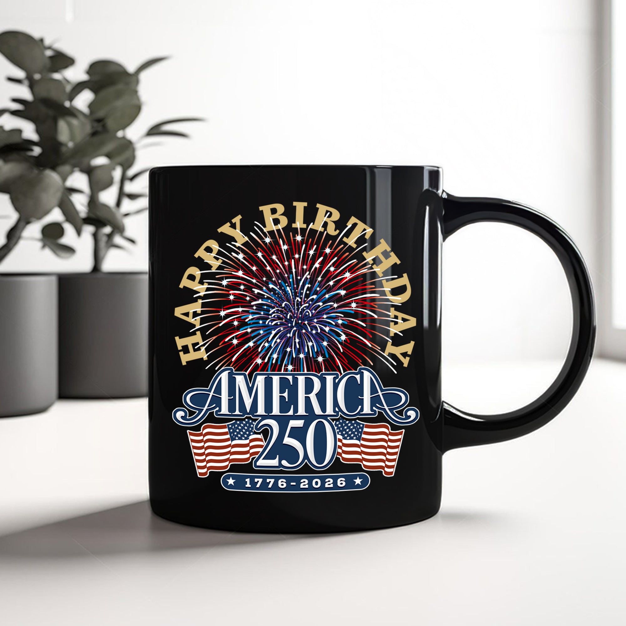 America 250 Semiquincentennial Fireworks Celebration Black Mug HO82 894606 - Image 6