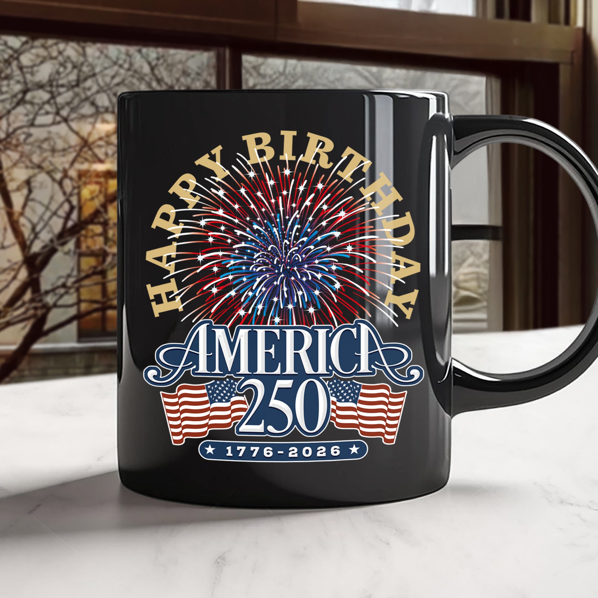 America 250 Semiquincentennial Fireworks Celebration Black Mug HO82 894606 - Image 5