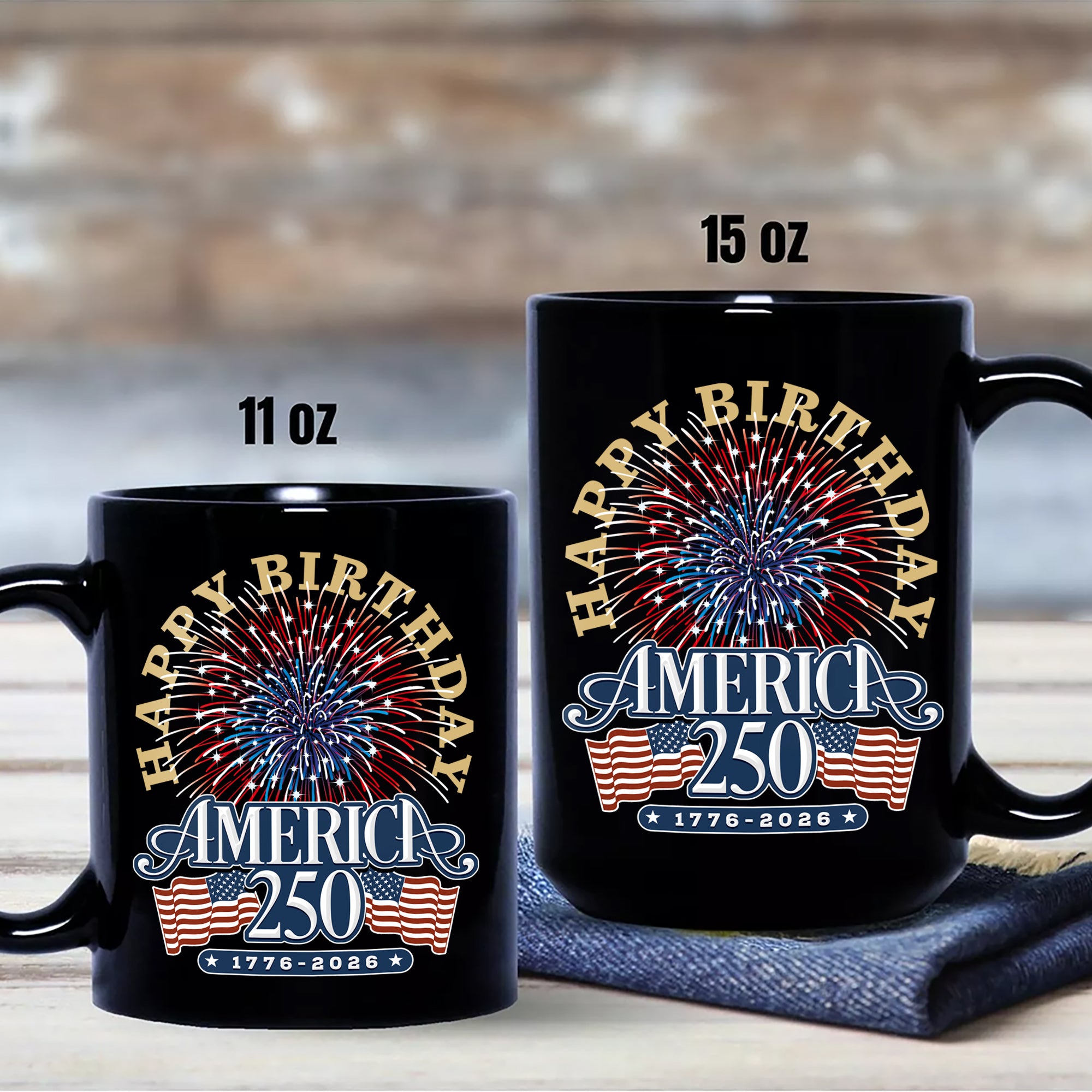 America 250 Semiquincentennial Fireworks Celebration Black Mug HO82 894606 - Image 8