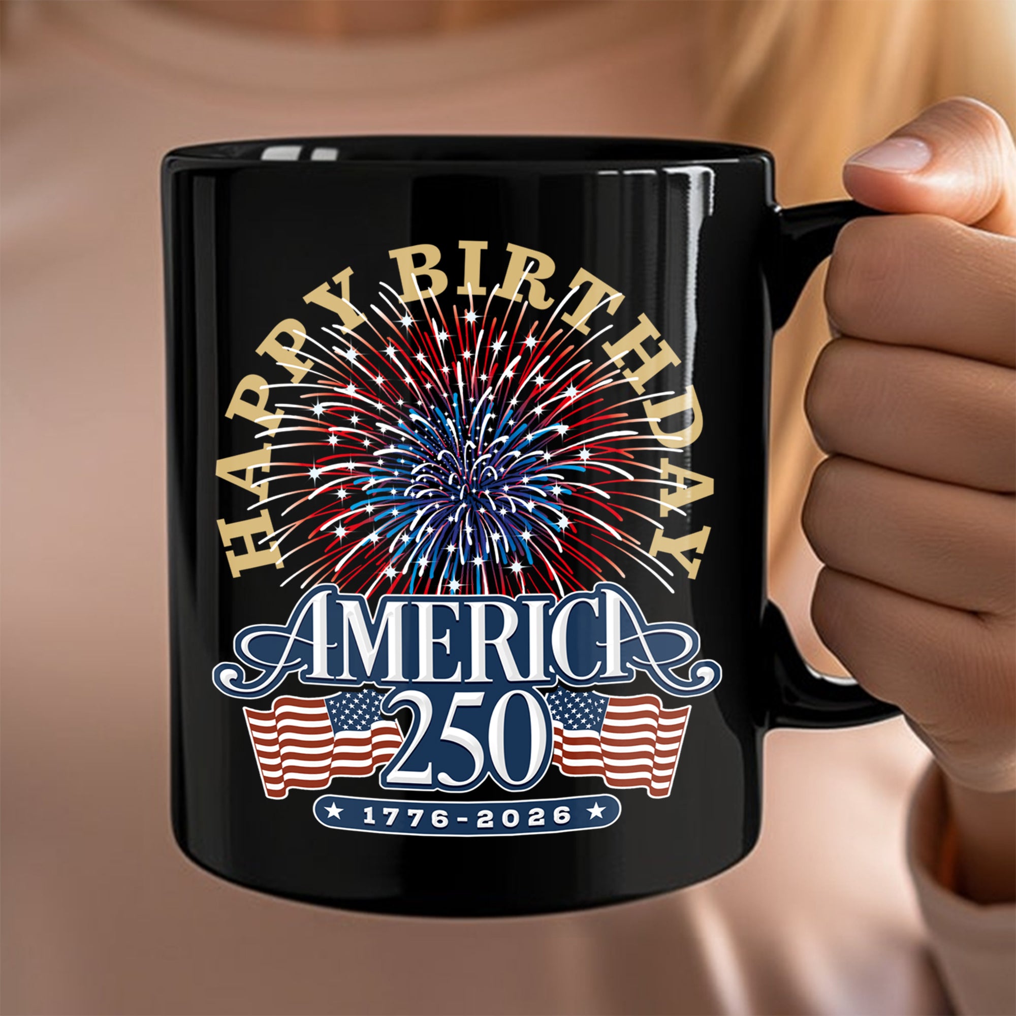 America 250 Semiquincentennial Fireworks Celebration Black Mug HO82 894606 - Image 7