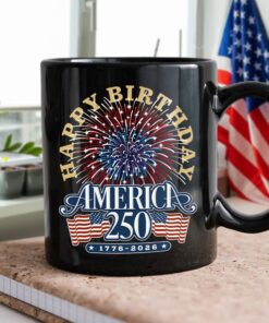 Alternative view of America 250 Semiquincentennial Fireworks Celebration Black Mug