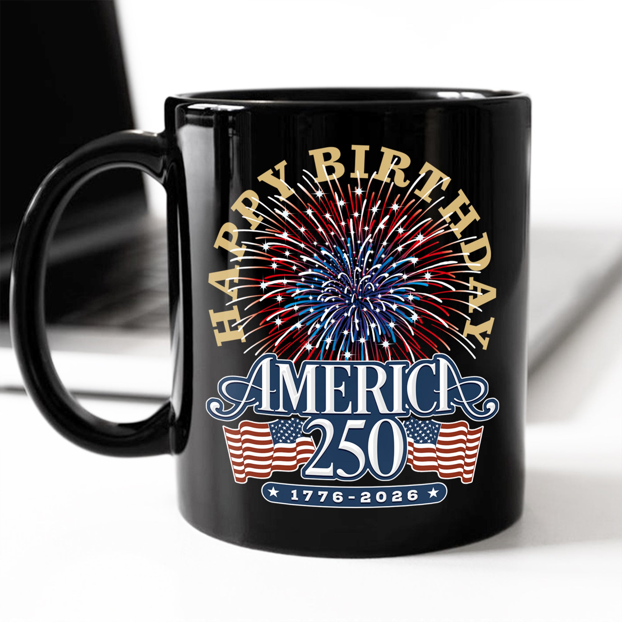 America 250 Semiquincentennial Fireworks Celebration Black Mug HO82 894606 - Image 4